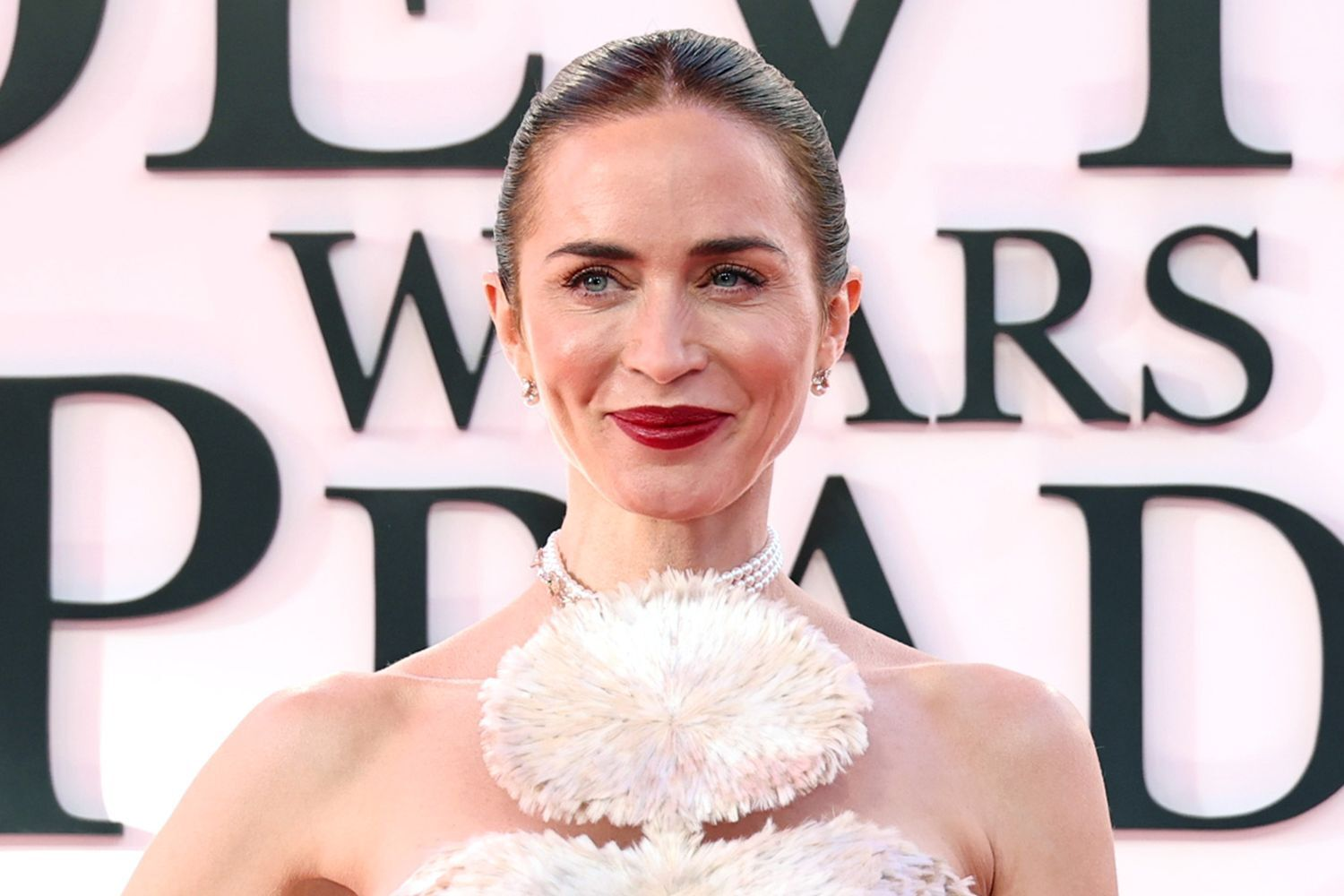 Emily Blunt Skips Falsies at Prada Premiere — Her Mascara Steals the Show